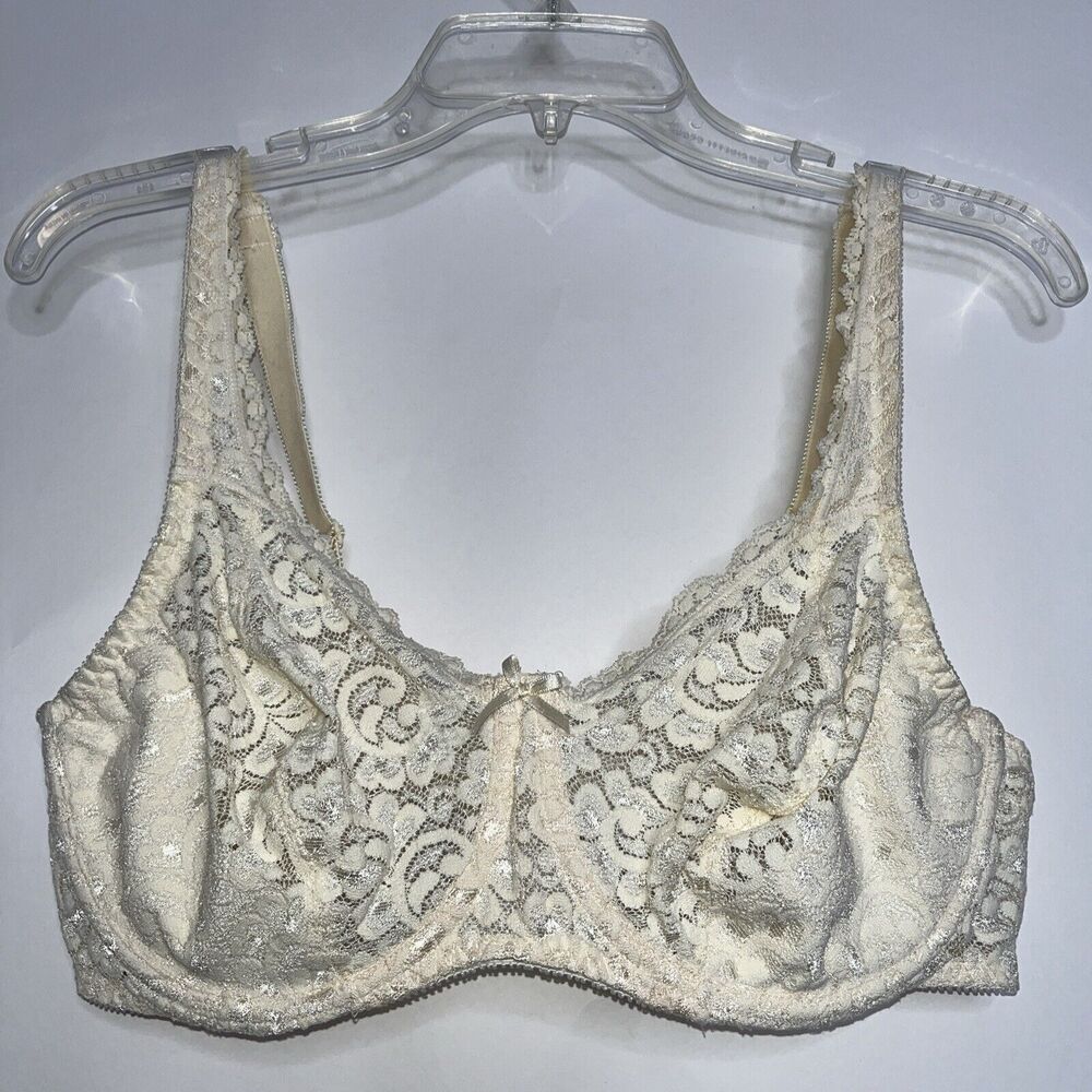 PLAYTEX SECRETS 4233 Forever Lace Stretch Shapers Underwire 40C ivory Bra